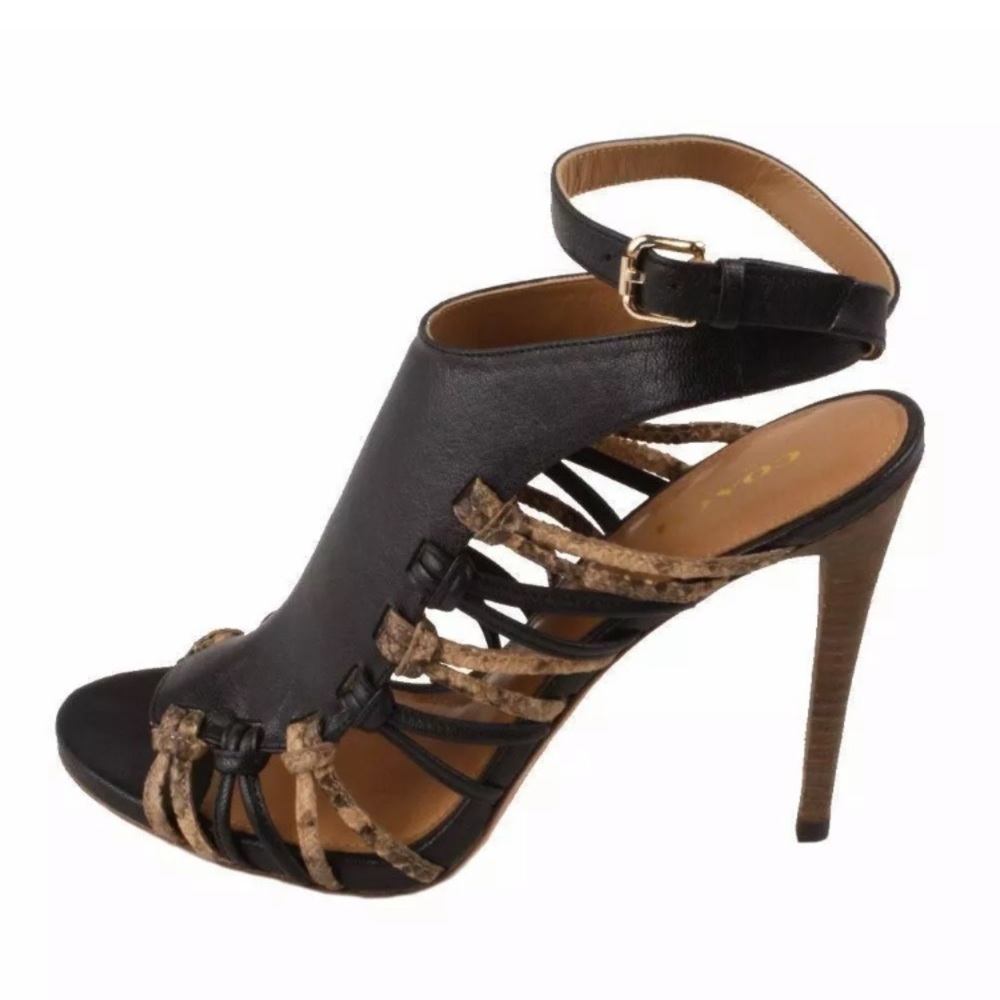 NWT coach real leather strappy heels snake print - Picture 5 of 5